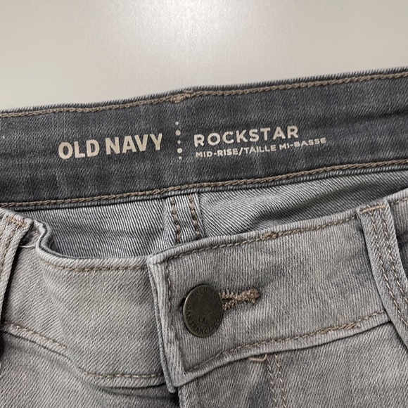 Old Navy Faded Gray Rockstar Jeans Size 6 - Picture 4 of 10